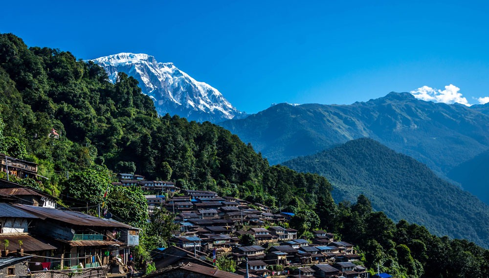 Sikles Village Pokhara with Mount Annapurna Himalaya